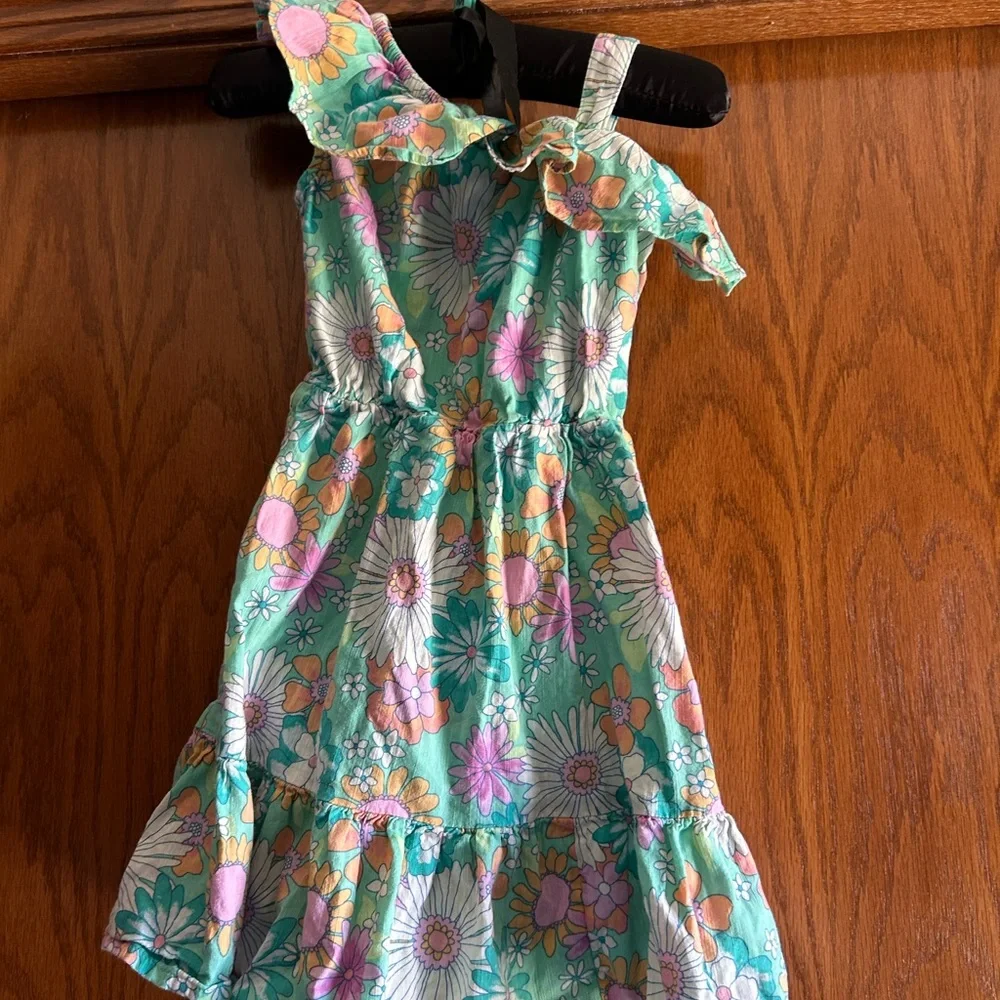 Jumping Beans Floral Kids Dress - Green and Pink - Picture 5 of 6
